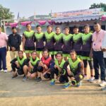 Girls Volleyball Team of Bhakt Kavi Narsi Mehta University Junagadh wearing NDR SPORT® customised volleyball kit. NDR SPORT® is sponsoring the team.