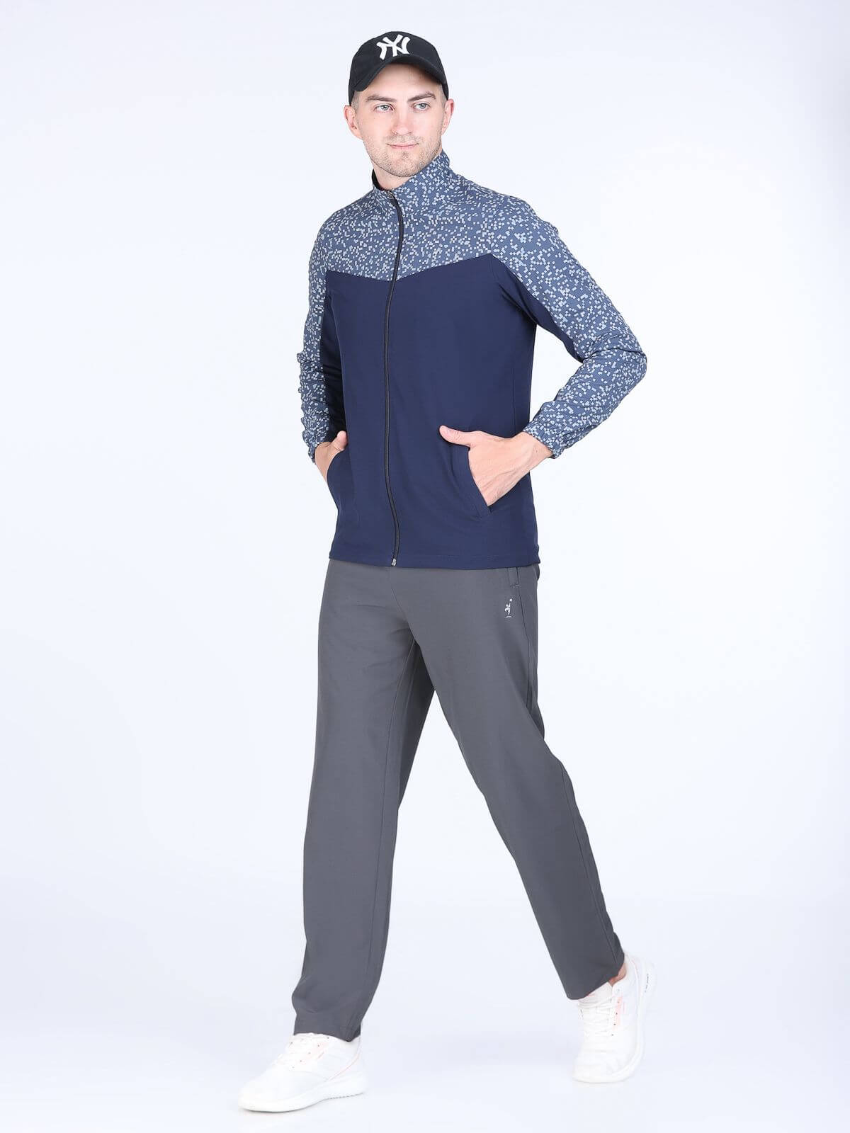 Jacket 3D Print Mesh Navy Blue Best Activewear